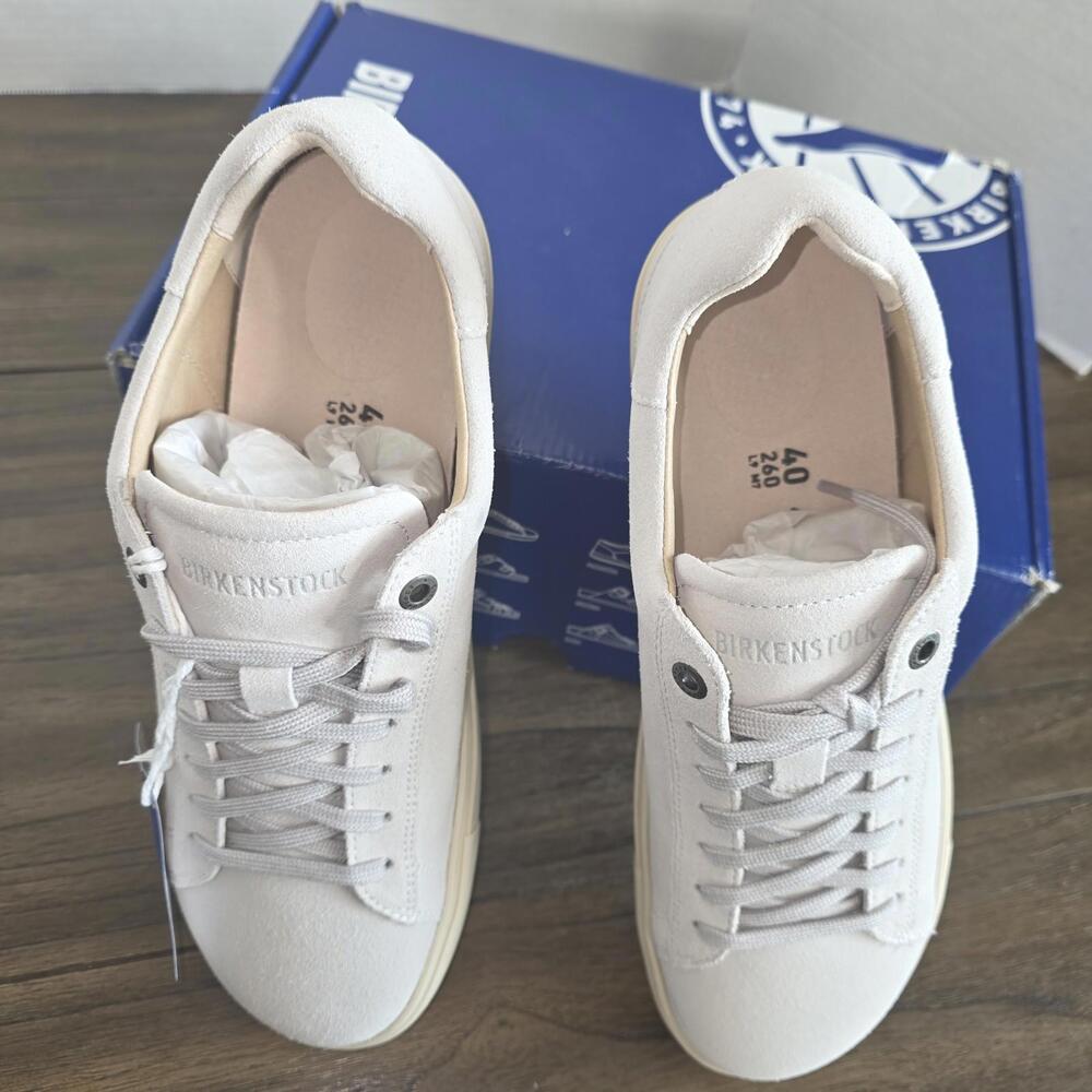 Birkenstock Bend Low Suede Sneakers Antique White Size EU 40 US 9-9.5 NIB - Picture 7 of 11